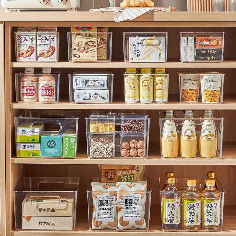 透明收纳盒桌面杂物零食整理筐厨房橱柜冰箱浴室卫生间塑料储物盒,收纳整理,桌面收纳盒,淘宝优惠券,粉丝福利购,淘宝优惠卷