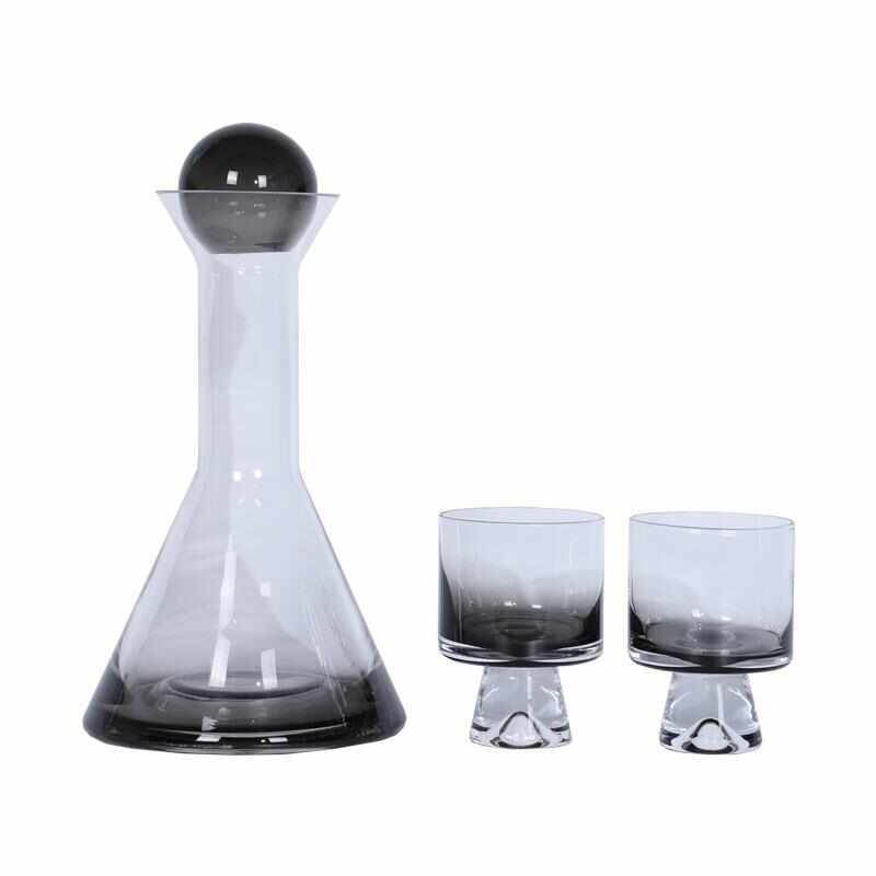 烟灰玻璃酒具套装简约现代极简黑钛金盘金属摆件酒具套件茶几装饰