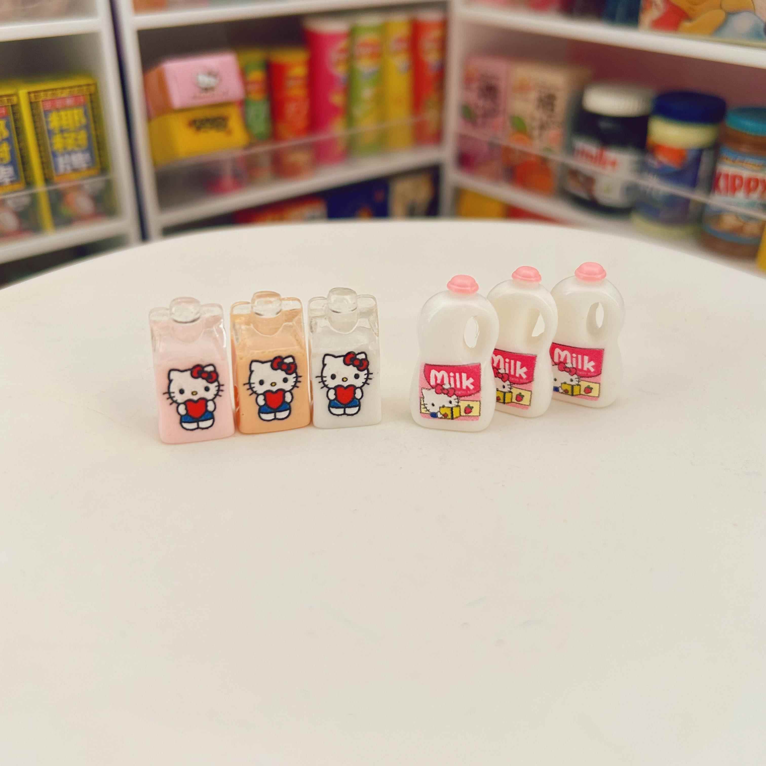 仿真迷你KT牛奶便利店微缩食玩摆件DIY模型超市Dollhouse娃娃屋