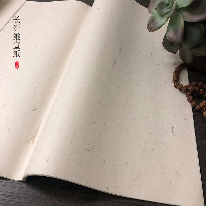 国画用生宣行书仿唐纯手工四尺青苔丝檀皮宣纸书法专用作品纤维纸
