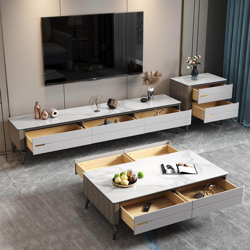 2026新款意式轻奢岩板沙发茶几电视柜组合现代简约家用客厅小新品