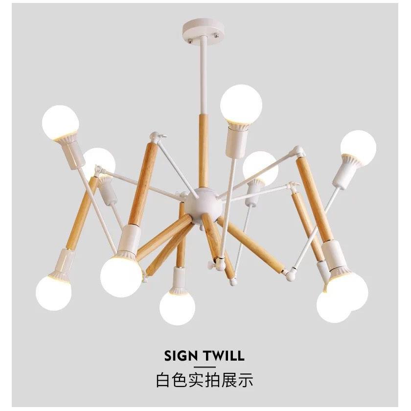 美式复古创意个性客厅书房餐厅铁艺灯具工业风网吧服装店蜘蛛吊灯