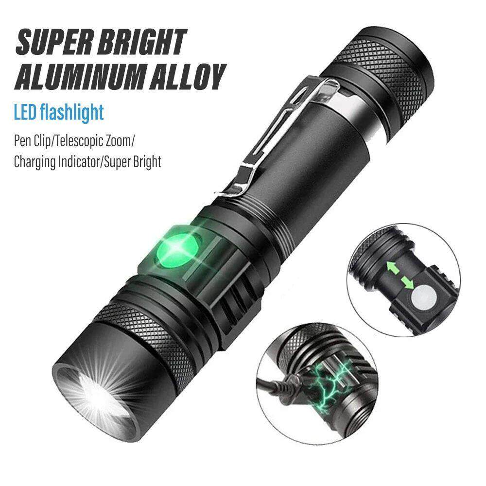 高功率Led手电筒可变焦野营火炬与T6 LE