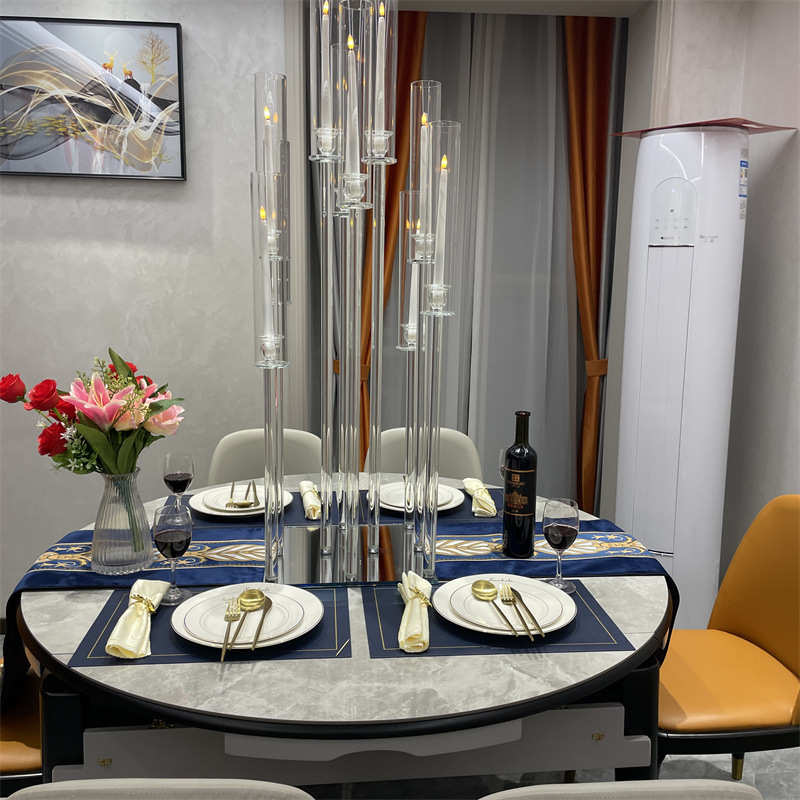 简约欧式现代水晶烛台浪漫婚庆装饰道具样板房居家酒店生日宴会