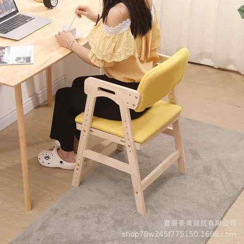 实木儿童书桌座学习椅可升降功多能靠儿童椅背调节写字椅椅家宝宝