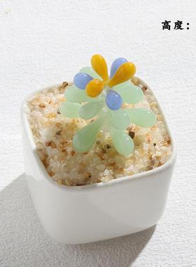 办公室创意琉璃盆栽桌面装饰摆件