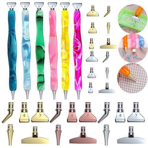 7Pcs/Set Resin Diamond Painting Pen Eco-friendly Alloy Repla