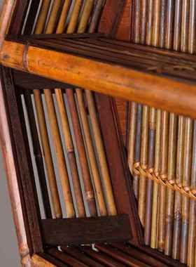 挂墙式博古架墙挂上多宝件阁实木壁挂茶具收纳架悬EAF摆圆茶壶形