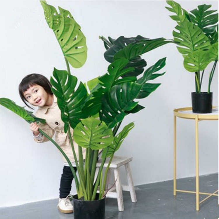 批发 北欧仿真龟背叶植物盆栽 盆景 绿植 家居装饰 摄影道具