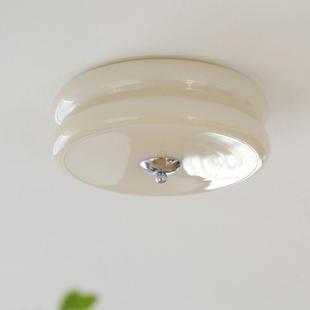 式 约室走廊过道玄关氛围玻璃 中古法卧简奶油风高486档吸顶灯美式