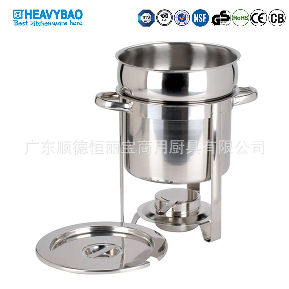 恒丽宝酒精加热保温汤粥豆浆炉酒店用品4L不锈钢圆形自助汤炉