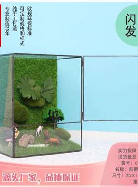 侧开门矩形玻璃花房微景观苔藓墙玻璃缸植物微缩森林造景生态瓶