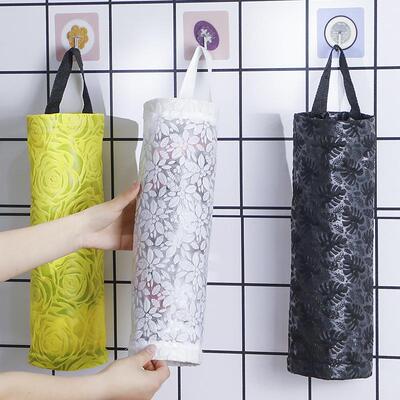 Wall-Mounted Kitchen Trash Bag Dispenser and Storage Organiz