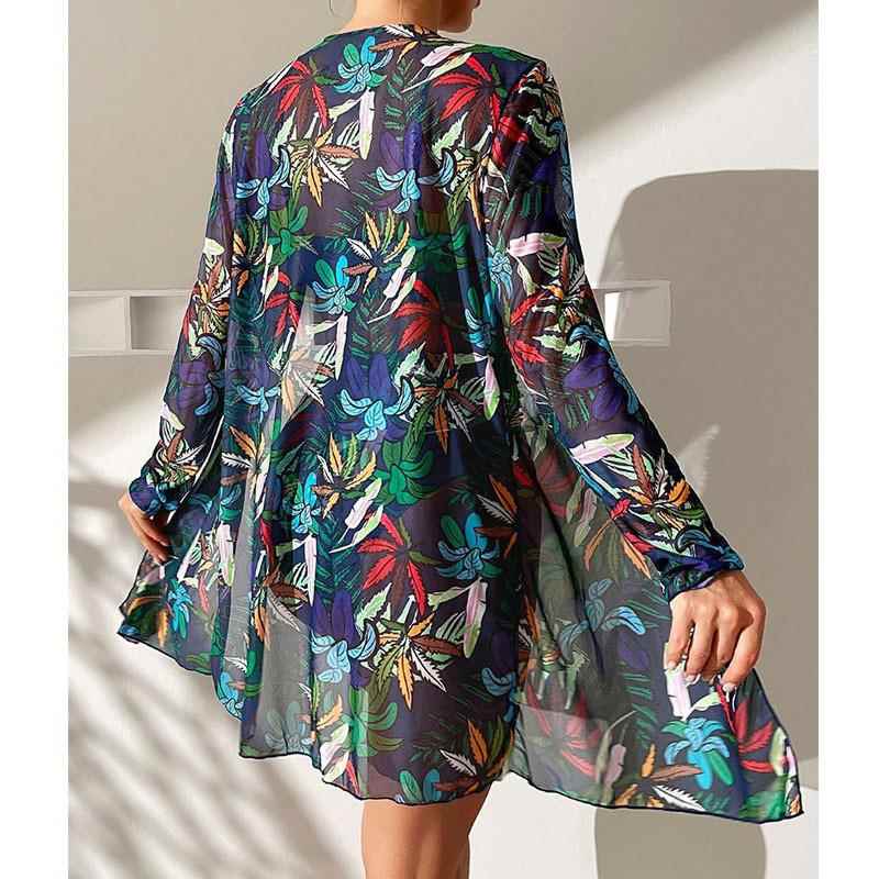 Swimsuit womens summer shawl mesh cover-up bikini swimsuit