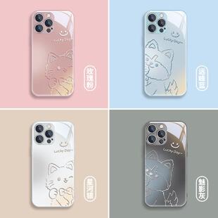 S12玻璃套X90S S16 X60防 Y78高级S18 火凤豆豆渐变线条猫咪小狗适用VIVOS19手机壳X100卡通IQOOZ9情侣Y200I