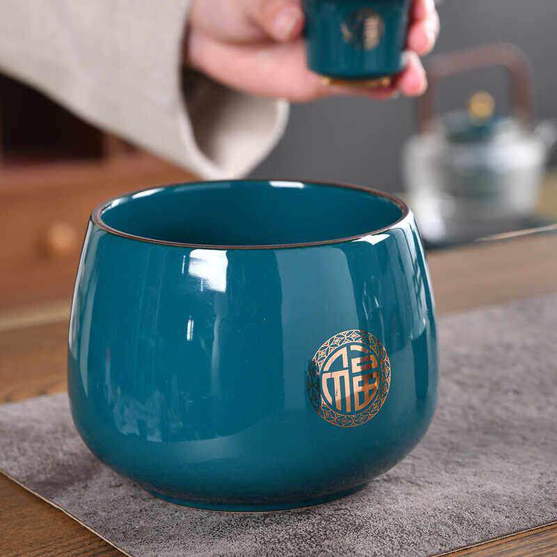 日式陶瓷茶渣缸茶洗笔洗茶杯收纳碗功夫茶具大水孟废水桶家用建水