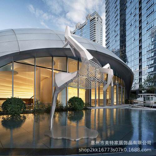 酒店会所大堂招财福鹿雕塑售楼处大型落地不锈钢鹿摆件软装工艺品