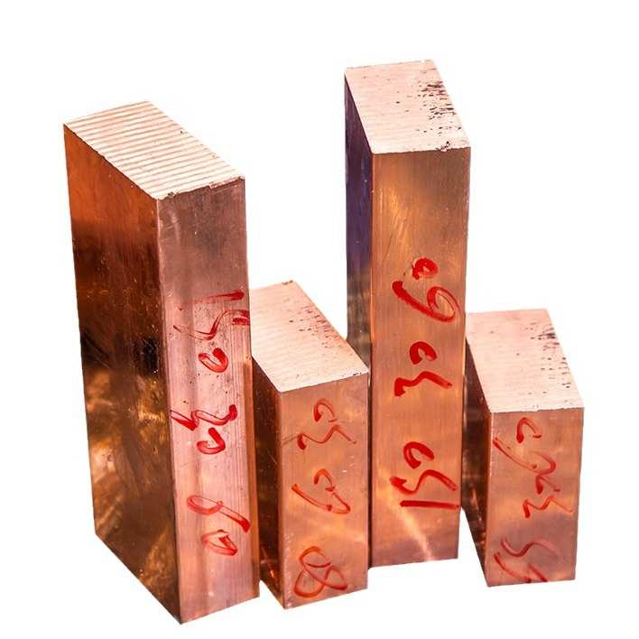 T2紫铜方块红铜方块紫铜排四方纯铜接地导电铜块10 20 30 40mm