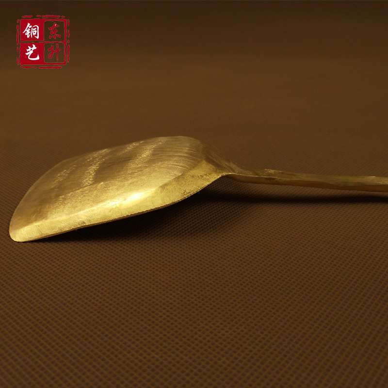 纯手工黄铜锅铲 纯铜炒菜锅铲 铜铲 手工打造 加厚铜铲子