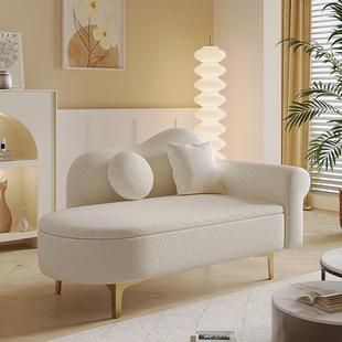 升级可储物贵妃沙发欧式 店休息小户型单人贵妃w& 躺椅卧室迷你服装