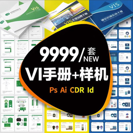 企业公司产品宣传品牌vi手册，模板ai全套，作品cdr设计psd样机id素材