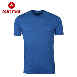 Marmot土拨鼠春夏运动户外健身吸湿排汗短袖男棉感速干T恤