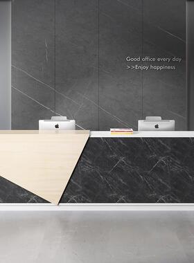 E0环保公司前台创意简约现代办公前台桌接待台服务台收银吧台迎宾