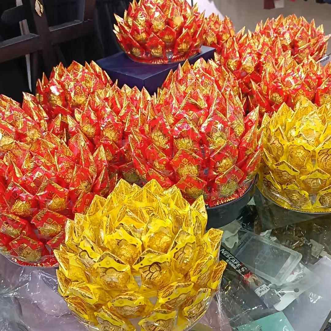 招财莲花糖塔旺来塔潮汕闽南拜天公中秋春节供佛贡品酥糖节日糖果