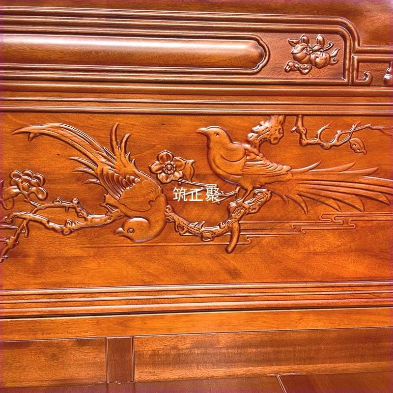 Z苎2全榫卯结构花梨木实木床加厚双人床中式明清古典雕花仿古主卧