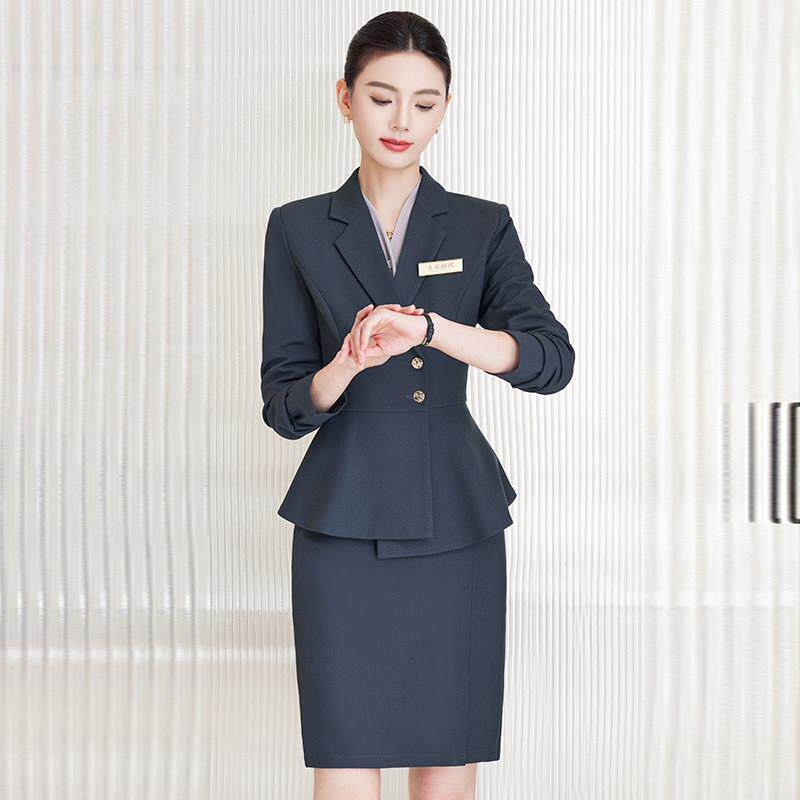 职业西装套装女秋冬季时尚气质珠宝店金店酒店前台工作服女士正装
