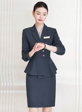 职业西装套装女秋冬季时尚气质珠宝店金店酒店前台工作服女士正装
