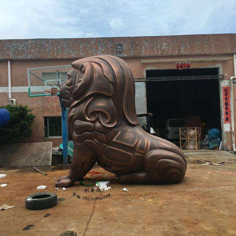 厂家直销玻璃钢大型仿真动物雕塑 动物园狮子雕塑 景观动物摆件