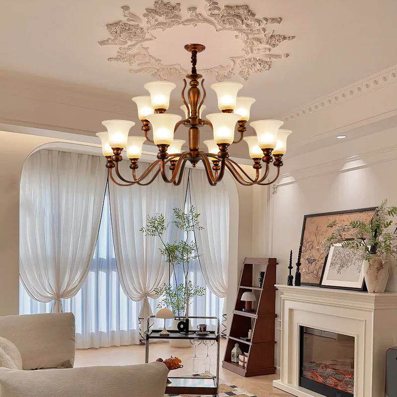 美式吊灯客厅灯铁艺法式中古风卧室餐厅灯复古大厅主灯欧式灯饰具