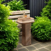 复古洗手台户外洗手盆庭院立柱盆花园洗手池阳台立柱式 洗脸盆室外