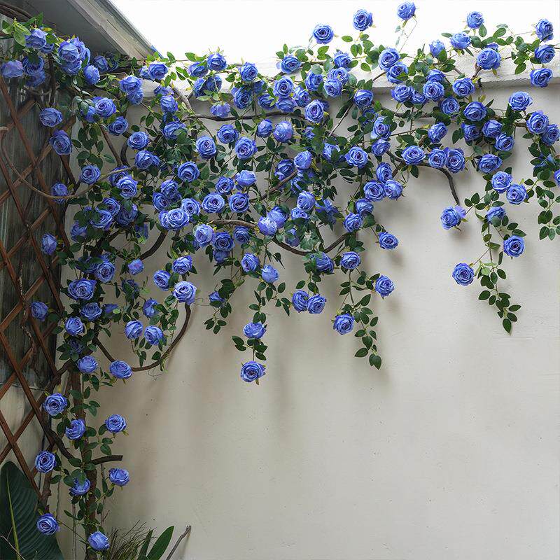 跨境月季花藤条门头商场景区月季藤条庭院装饰莫奈花藤玫瑰藤蔓