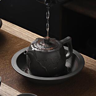 建水紫陶壶承陶瓷日式蓄水养壶垫茶垫坭兴陶紫砂茶壶底座干泡台
