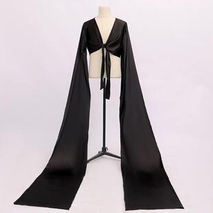 正品新纺纺真丝水袖业专男士水袖古典舞舞蹈戏曲杭演出款服男黑色