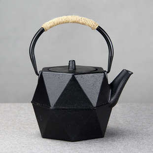饰壶 1200ml菱形壶煮水泡茶手工铸铁壶家用养生茶壶生铁壶铁茶壶装