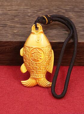 2026黄铜八方来财年年有余转转手把件鲤鱼小摆件工艺品招财锦鲤铜