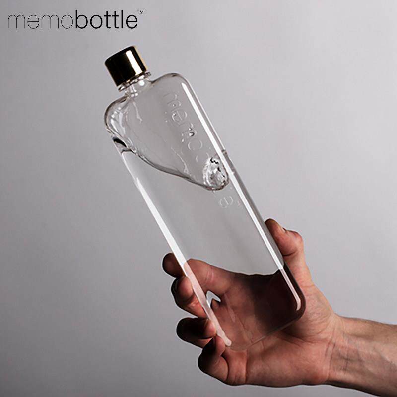 澳洲Memobottle网红扁平纸张水杯户外可携式运动水壶塑料随行杯防