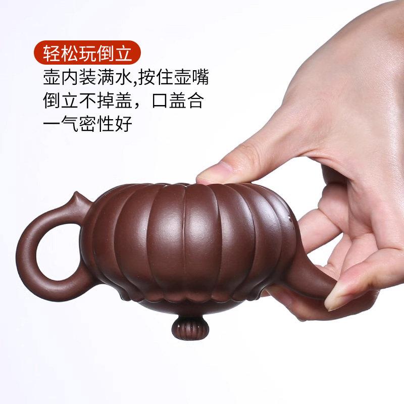 原矿朱泥宜兴名家纯手工筋纹紫砂壶小茶壶单人功夫茶具家用泡茶壶