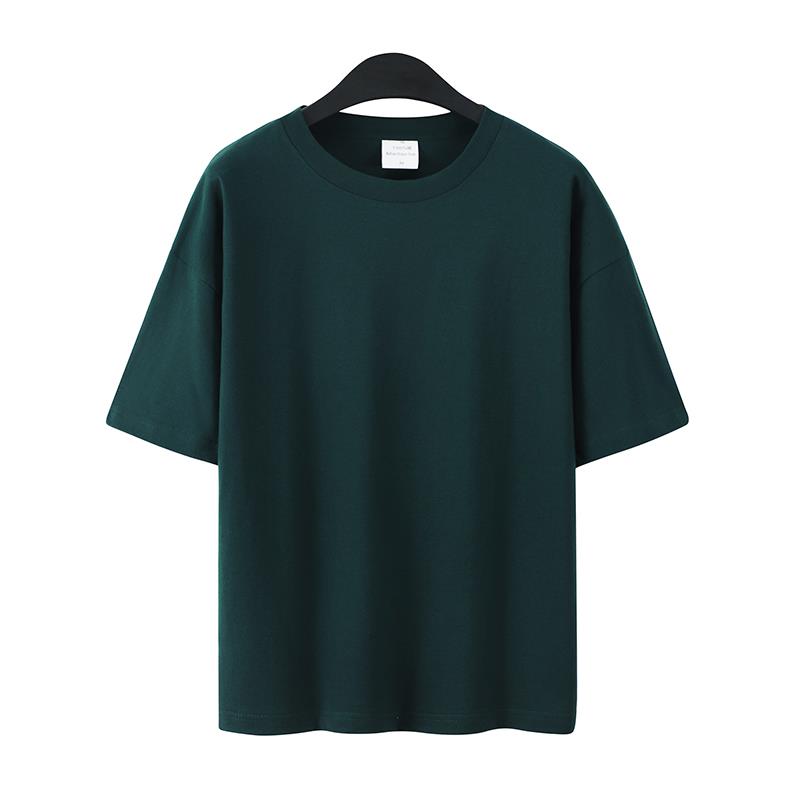 新款宽衫松落肩班服定建制t化恤来图订制团队logo工作服团文纯棉