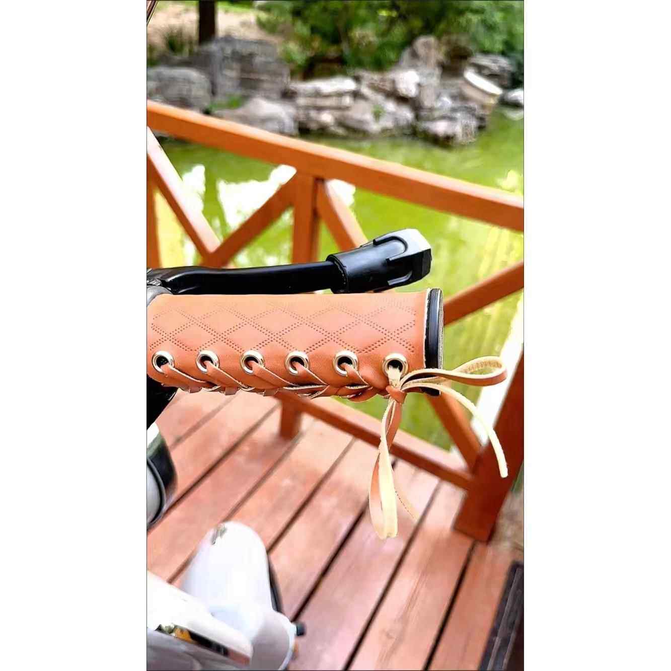 电动车把套防滑皮套自行车把复古手把套摩托车改装通用手把套