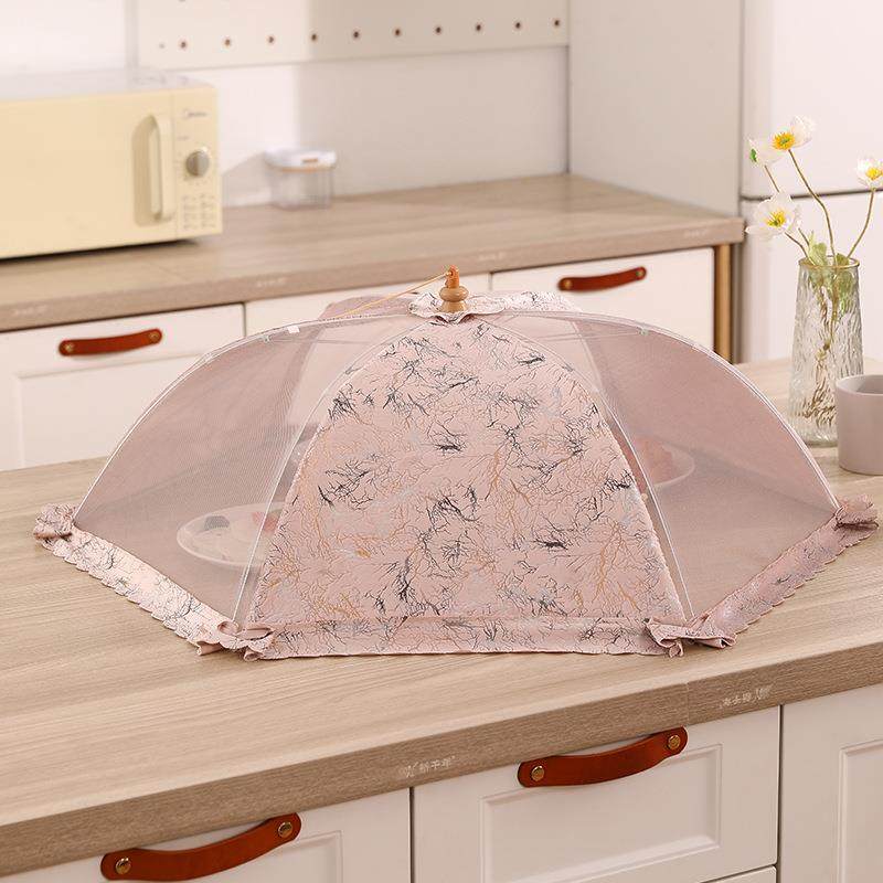 饭菜罩子家用可折叠盖菜罩餐桌罩盖防苍蝇食物罩剩菜饭加厚遮伞罩