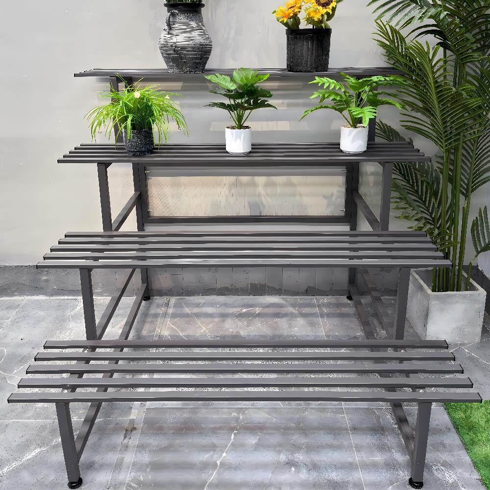 25碳钢客厅花架子阳台置物架多肉落地式盆景架轻奢花架铁艺