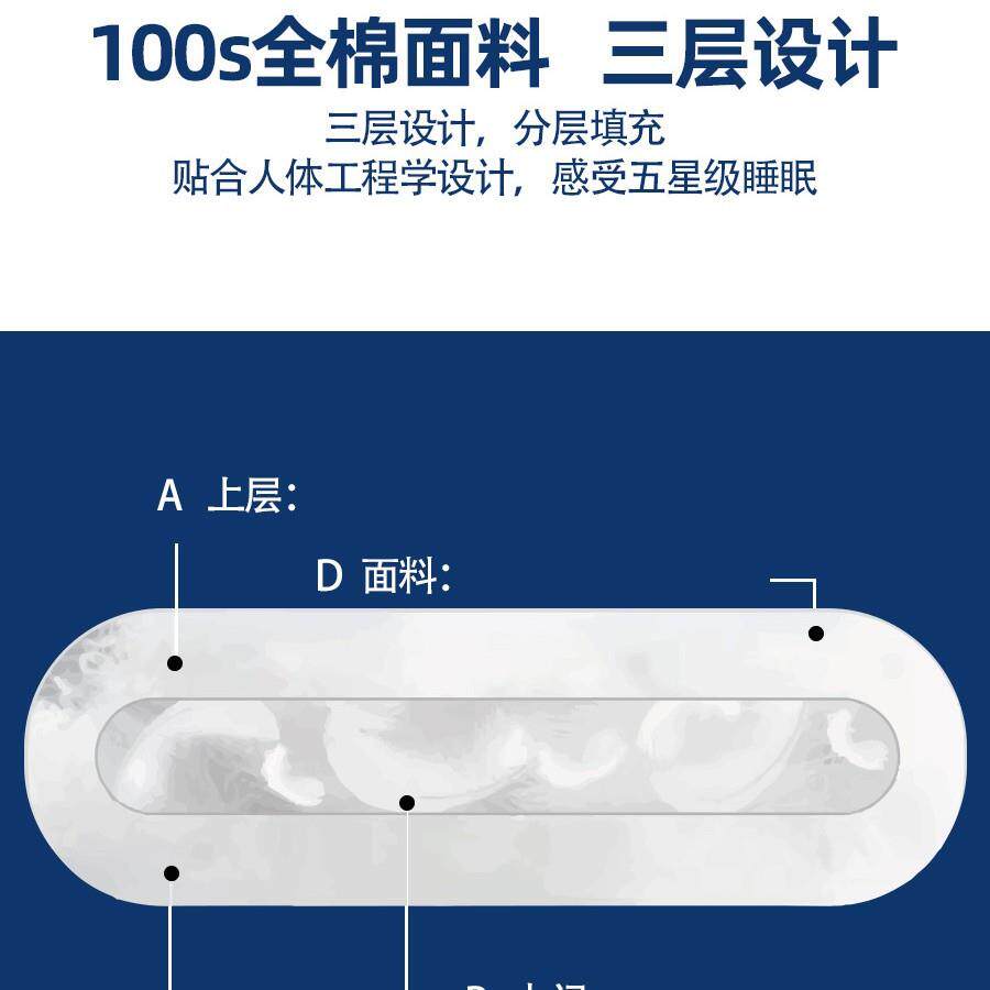 圣杜赛特五星酒店羽绒枕头100支全棉慢回弹柔软透气单人枕芯