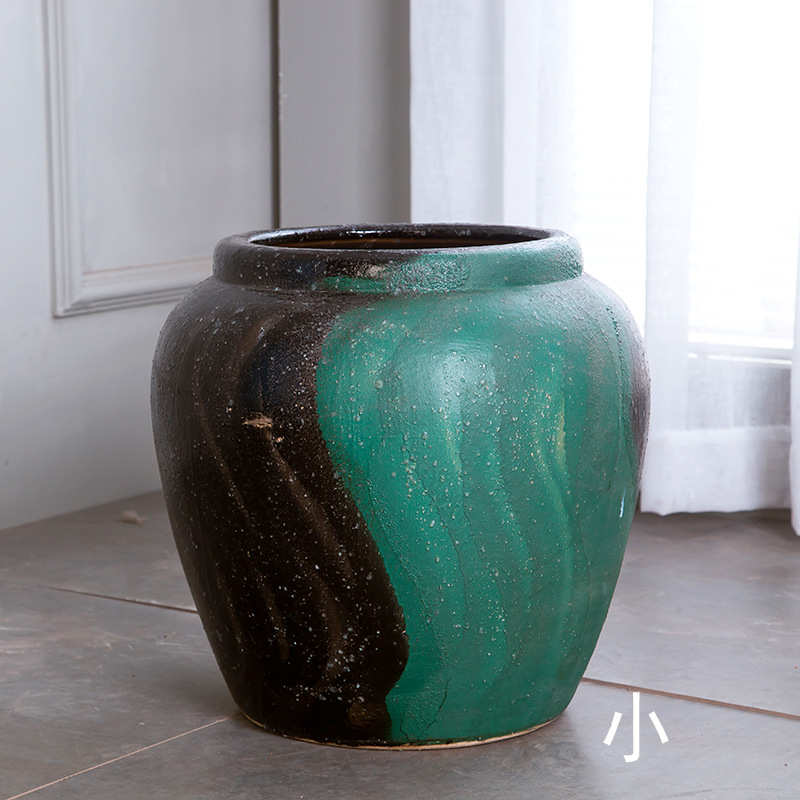 景德镇陶瓷批发 落地大花瓶手绘抽象图案三件套组合宾馆酒店摆件