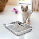 Metal Cat Toilet Pet Tray Small Box Litter Steel Stainless