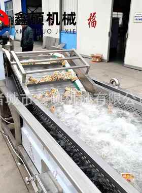 毛豆毛辊清水洗机水蔬果菜气泡清洗风干流线NUB 鑫 硕豆角清洗漂