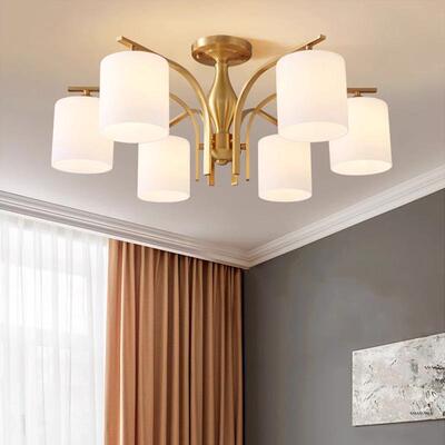 美式吊灯客厅灯全铜主灯北欧简约现代复古餐厅灯卧室灯吸顶灯N192